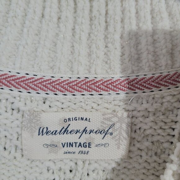 NEW Weatherproof Vintage Womens Cream Textured Shimmer Sweater L/G// 25CT - Picture 5 of 7